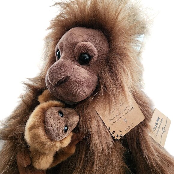 Orangutan Mom & Baby You & Me Brown One Size Plush by Demdaco Baby Gift NEW - Picture 3 of 8